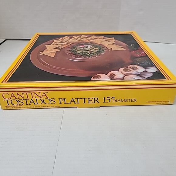 Cantina Terracotta Tostada Platter Bentson West 15" Chips Dip Southwestern - Picture 5 of 5